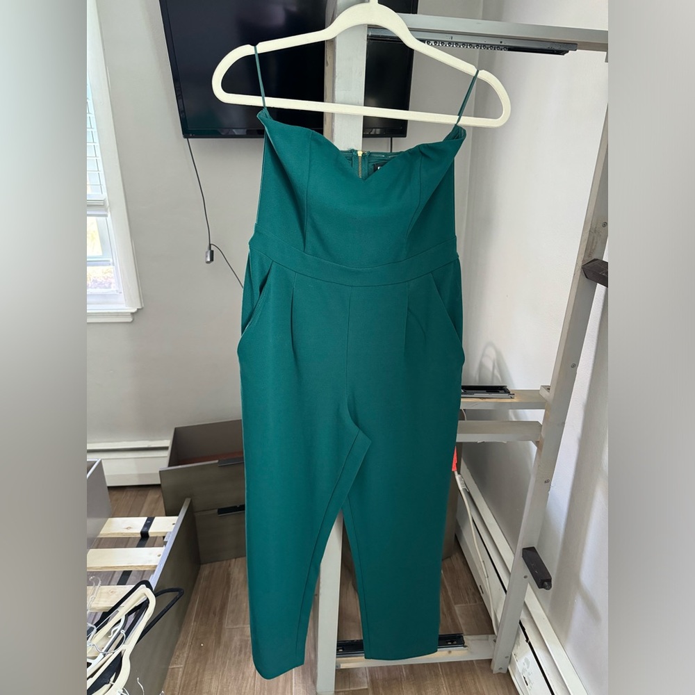 Green Strapless Jumpsuit